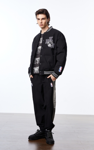 杰克琼斯春季新款NBA联名篮网队宽松棒球服运动羽绒服外套男装 商品图2