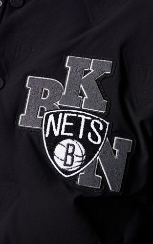 杰克琼斯春季新款NBA联名篮网队宽松棒球服运动羽绒服外套男装 商品图4