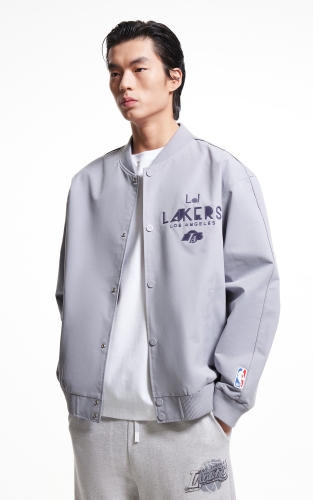 杰克琼斯春季新款NBA联名湖人队运动宽松棒球服夹克长袖外套男装 商品图1