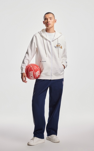 杰克琼斯春季新款NBA联名鹈鹕队刺绣贴布略宽松连帽卫衣长袖男款 商品图2