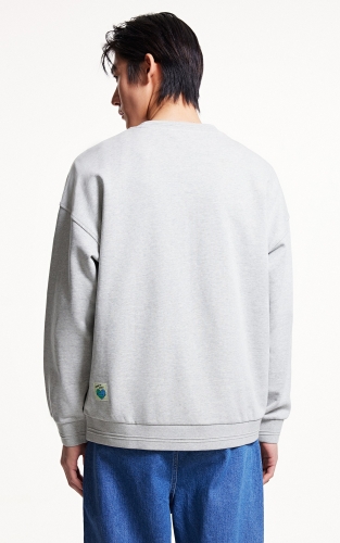 杰克琼斯春季新款字母刺绣纯棉舒适休闲日常百搭简约宽松卫衣男装 商品图3
