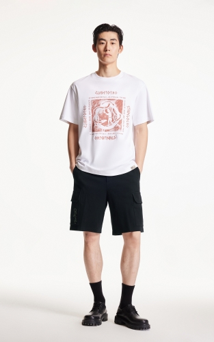 杰克琼斯夏季新款百搭时尚贴布字母刺绣可调抽身宽松休闲短裤男装 商品图2