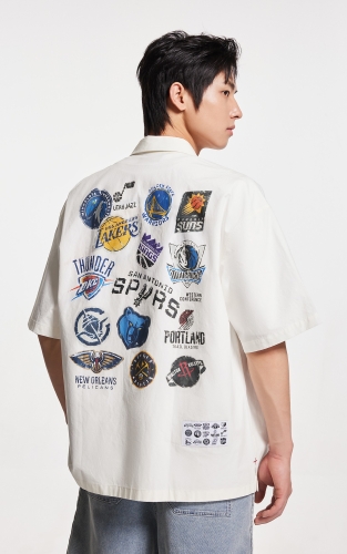杰克琼斯NBA联名潮流运动舒适简约高级百搭时尚短袖衬衫上衣男装 商品图3