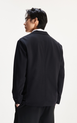杰克琼斯男装秋季新款商务休闲简约纯色舒适平驳领宽松西服西装外套 商品图3