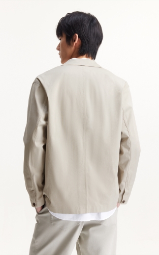 杰克琼斯男装秋季西服宽松多口袋纯色日常通勤款纽扣百搭长袖上衣 商品图3