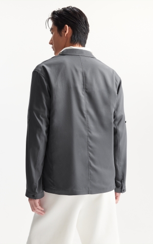 杰克琼斯男装夏季新款西服商务百搭经典深灰色三粒扣宽松西服外套 商品图3