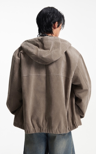 杰克琼斯男生秋季连帽皮衣夹克2025年新款经典百搭外套 商品图3