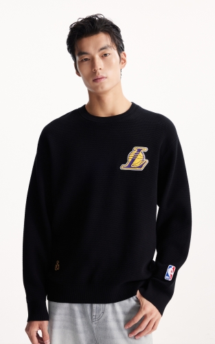 杰克琼斯男装毛衣针织衫NBA联名款字母贴布略宽松时尚百搭潮流 商品图1
