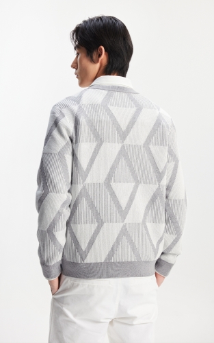 杰克琼斯男装毛衣秋季2025年新款简约纯色提花直筒圆领针织衫上衣 商品图3