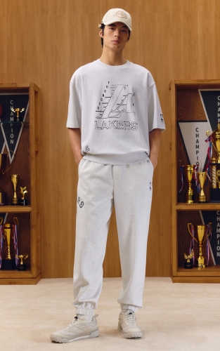 杰克琼斯NBA联名男装休闲裤秋季新款植绒胶印刺绣贴布宽松束脚裤 商品图2