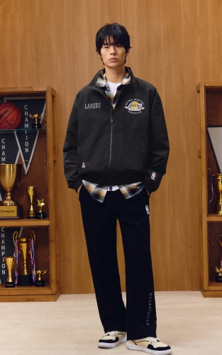 杰克琼斯NBA联名男装夹克时尚百搭胶印刺绣贴布宽松休闲立领外套 商品图2