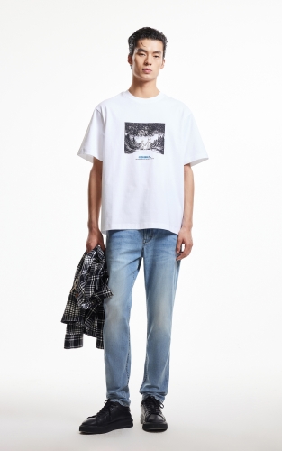杰克琼斯男装夏季牛仔裤子舒适百搭简约潮时尚个性凉感修身九分裤 商品图2