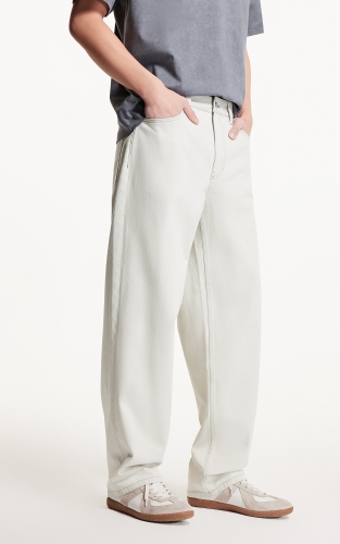 杰克琼斯男装秋季牛仔裤潮流时尚百搭简约纯色水洗宽松休闲裤子 商品图4