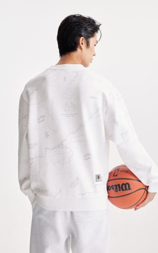 杰克琼斯NBA联名男装卫衣秋季新款时尚满印圆领宽松休闲上衣 商品图3