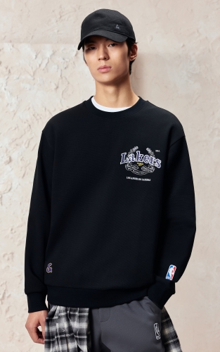 杰克琼斯男装秋季卫衣NBA联名款圆领套头字母刺绣舒适长袖上衣 商品图1