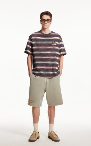 杰克琼斯男装夏季裤子百搭时尚潮舒适植绒胶印抽绳腰宽松休闲短裤 商品图2