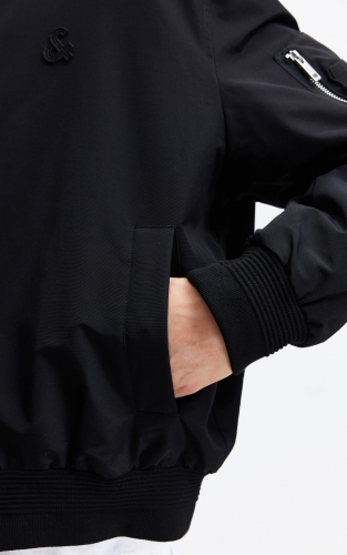 杰克琼斯春季时尚出街潮百搭休闲字母贴布宽松棉衣棒球领棉服男装 商品图4