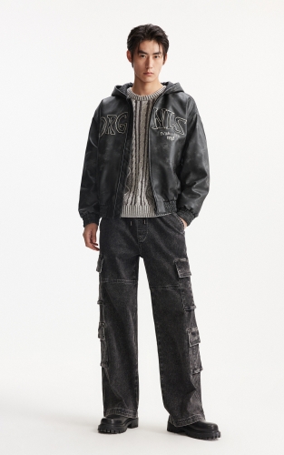 杰克琼斯男装秋冬季节棉服外套宽松版型连帽设计拉链字母印花设计 商品图2