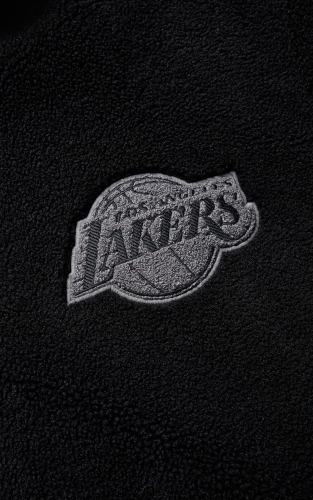 杰克琼斯NBA联名湖人队男装冬季棉衣宽松立领口袋纯色字母外套 商品图4