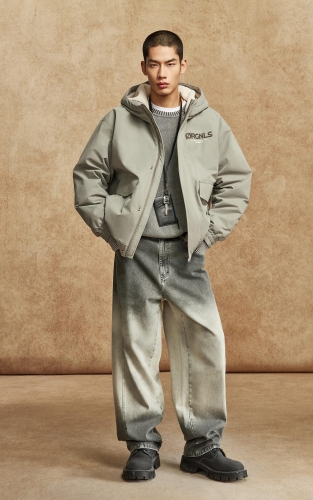 杰克琼斯男装冬季棉服内里加绒连帽口袋字母刺绣印花纯色简约外套 商品图2