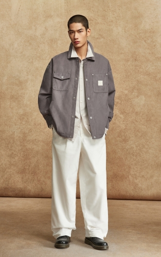 杰克琼斯男装冬季棉服宽松翻领挺阔版型工装口袋字母刺绣百搭外套 商品图2