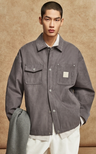 杰克琼斯男装冬季棉服宽松翻领挺阔版型工装口袋字母刺绣百搭外套 商品图1