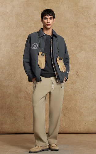 杰克琼斯2025新款冬季宽松翻领刺绣休闲潮流日常舒适百搭棉服 商品图2