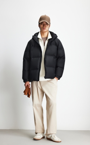 杰克琼斯男装羽绒服冬季新款印花简约纯色抽绳连帽宽松保暖外套 商品图2