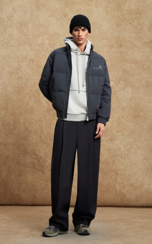 杰克琼斯男装冬季羽绒服无帽立领字母刺绣肌理感胶印潮流百搭外套 商品图2