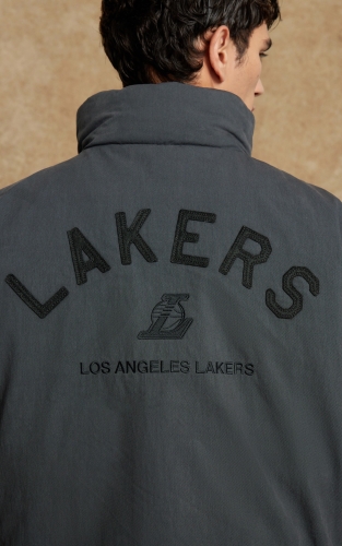 杰克琼斯NBA联名款男装羽绒服秋冬时尚百搭贴布刺绣立领保暖外套 商品图4