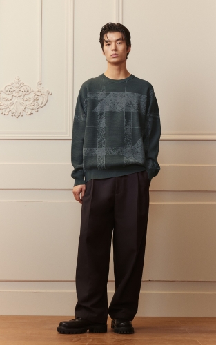 杰克琼斯男装士冬季新款时尚百搭针织衫宽松圆领毛衣衣身图案织花 商品图2