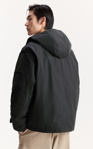 杰克琼斯男装冬季新款时尚印花常规款可拆卸内胆连帽羽绒服外套 商品图3