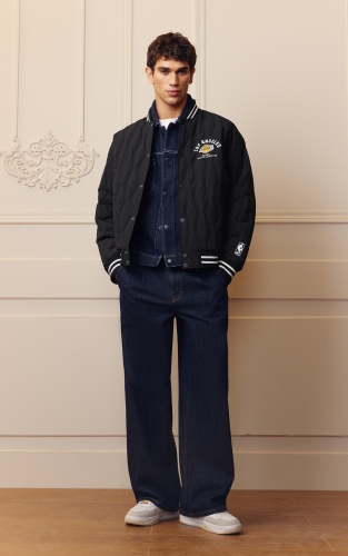杰克琼斯NBA联名洛杉矶湖人队男装羽绒服冬季新款贴布棒球领上衣 商品图2