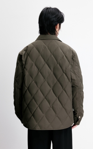杰克琼斯男装冬季新款百搭羽绒服工装风经典菱格纹日常休闲外套 商品图3
