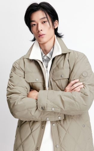 杰克琼斯男装冬季新款百搭羽绒服工装风经典菱格纹日常休闲外套 商品图1