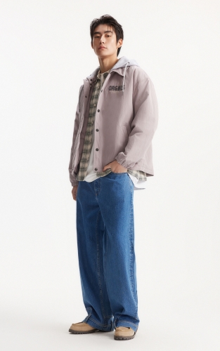 杰克琼斯男装秋冬时尚百搭潮流宽松羽绒服外套上衣字母装饰连帽衣 商品图2
