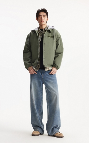 杰克琼斯男装秋冬时尚百搭潮流宽松羽绒服外套上衣字母装饰连帽衣 商品图2
