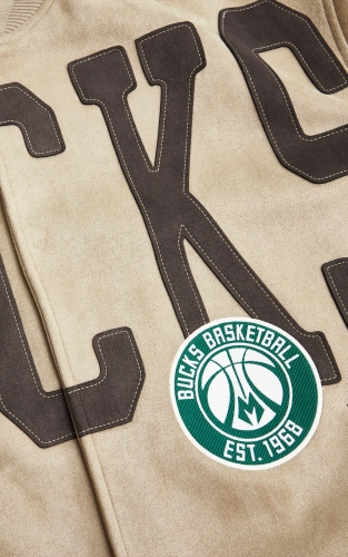 杰克琼斯NBA联名雄鹿队男装羽绒服冬季新款刺绣宽松棒球领上衣 商品图4