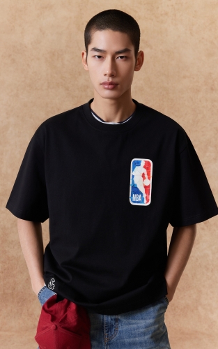【NBA联名款】杰克琼斯男装春季T恤上衣休闲百搭胶印印花宽松 商品图1