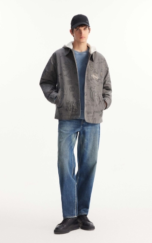 杰克琼斯男装2026春季新款宽松衣身图案满印贴布刺绣连帽棉服 商品图2