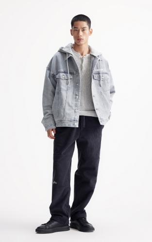 杰克琼斯男装春季棉服舒适日常百搭款字母刺绣可拆卸连帽上衣外套 商品图2
