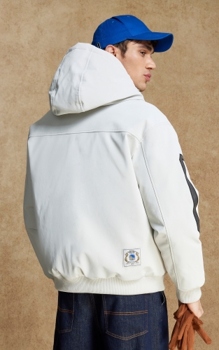 杰克琼斯NBA联名款勇士队宽松百搭日常舒适潮流刺绣连帽羽绒服 商品图3
