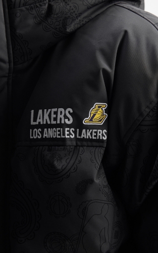 杰克琼斯NBA联名洛杉矶湖人队男装羽绒服春刺绣贴布宽松连帽外套 商品图4