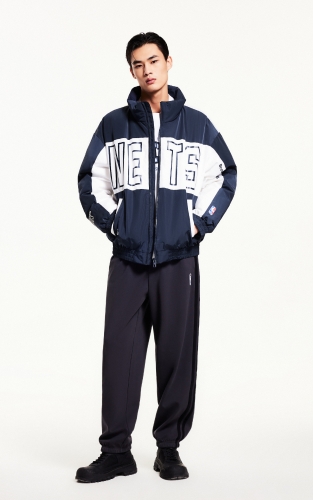 杰克琼斯NBA联名款布鲁克队冬季新款休闲宽松立领羽绒服男款 商品图2