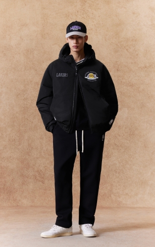 【NBA联名款湖人队】杰克琼斯男装春季羽绒服外套抽绳连帽宽松 商品图2