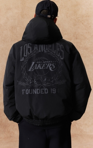 【NBA联名款湖人队】杰克琼斯男装春季羽绒服外套抽绳连帽宽松 商品图3