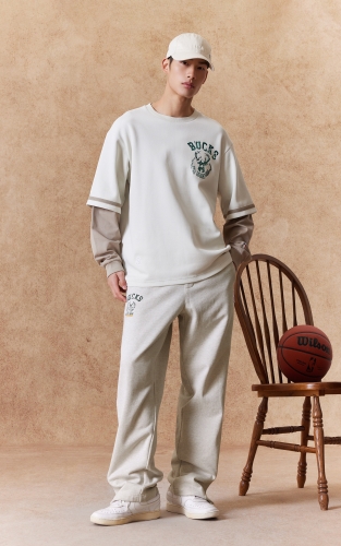 【NBA联名款雄鹿队】杰克琼斯男装春季卫裤长裤子按扣开衩宽松 商品图2