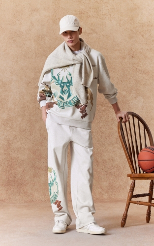 【NBA联名款雄鹿队】杰克琼斯春季男装卫裤长裤子印花装饰宽松 商品图2