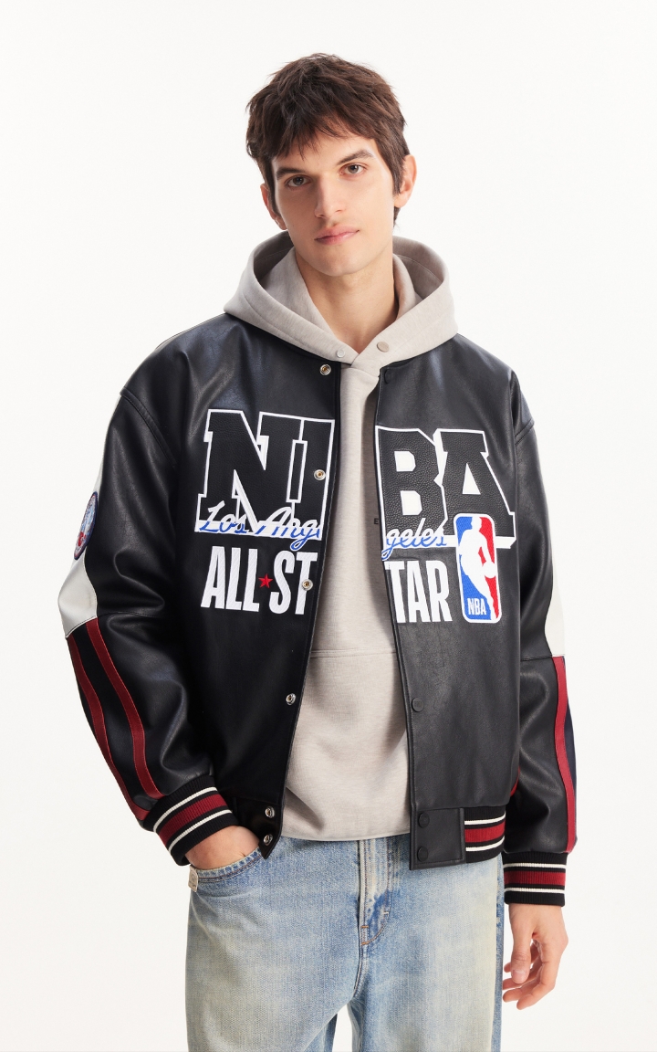 【NBA联名款】杰克琼斯男装春季夹克外套精致刺绣潮流时尚棒球领 商品大图