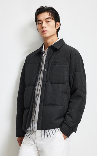 杰克琼斯男装春季新款羽绒服简约纯色时尚贴袋翻领舒适保暖外套 商品图1